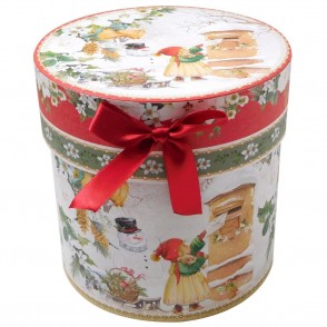 ŠKATLA DARILNA 18X18X18CM NOVOLETNA OVALNA SREDNJA