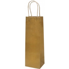 VREČKA DARILNA EKO ZA STEKLENICO (ZLATA)