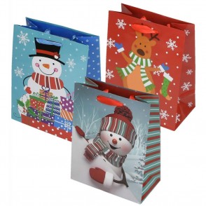 VREČKA DARILNA A5 18X10X23CM NOVOLETNI MOTIV