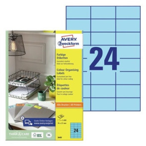 ETIKETE ZWECKFORM 3449 MODRE 70 X 37 MM