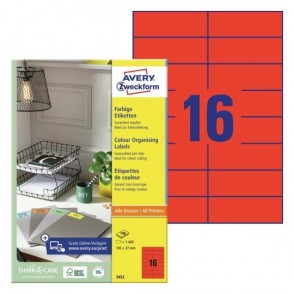 ETIKETE ZWECKFORM 3452 RDEČE 105X37