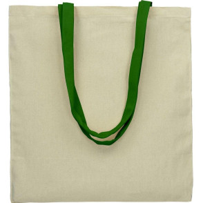 VREČKA BOMBAŽNA KOLAKATA 140GSM Z BARVNIM ROČAJEM (ZELENA)