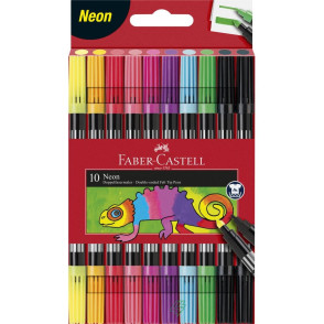 FLOMASTER ŠOLSKI FABER CASTEL DVOSTRANSKI 1/10 NEON
