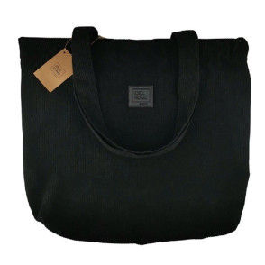 VREČKA CORDUROY Z ROČAJEM (ČRNA)